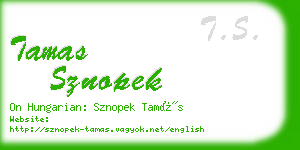 tamas sznopek business card